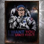 Space Force Uncle Sam Vintage Tin Sign