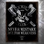 Old Man's Club-Age For Weakness Vintage Tin Sign
