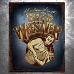 Lincoln Bear Wrestler Vintage Tin Sign