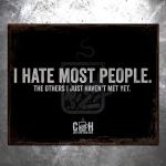 I Hate Most People Vintage Tin Sign