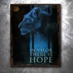 In Valor Lioness Vintage Tin Sign