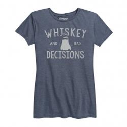 Women's Whiskey & Bad Decisions Tee Blue