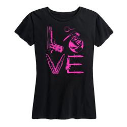 Women's LOVE Tee Pink and Black