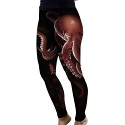 Women's Brown Octopus Leggings