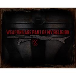 Weapons Religion Vintage Tin Sign