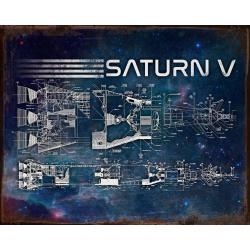 NASA Saturn V Vintage Tin Sign