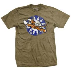 Flying Tigers Bomber T-Shirt - Heather Brown