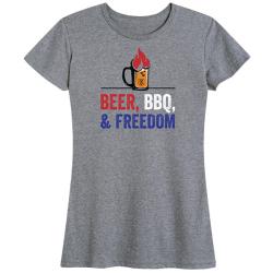 Women's Beer&comma; BBQ & Freedom Tee