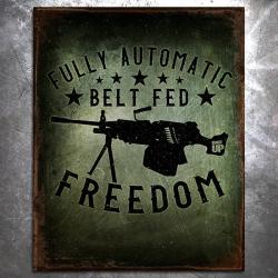Full Auto Freedom Vintage Tin Sign