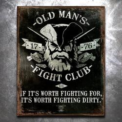 Old Man's Fight Club Vintage Tin Sign