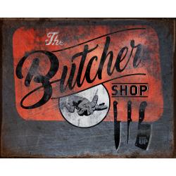 Butcher Shop Wrestling Vintage Tin Sign