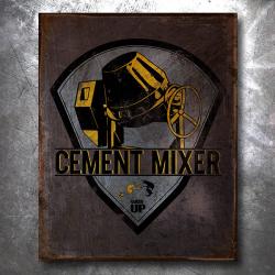 Cement Mixer Wrestling Vintage Tin Sign