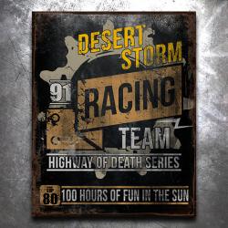 Desert Storm Racing Team Vintage Tin Sign