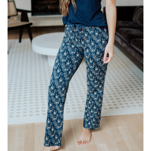 Women's Bamboo Sleep Pants - Midnight Floral Print - 2XL