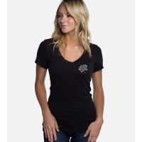 Bamboo V-Neck Tee - Good Vibes - Black - XL