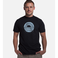 Bamboo Crew Tee - Circle Sunset - Black - S