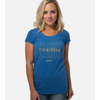 Bamboo Scoop Tee - Sunkissed - Reef Blue Heather - M