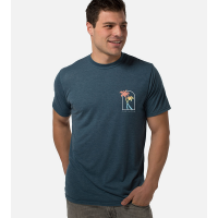 Bamboo Comfort Crew Tee - Crossed Palms - Bermuda Blue - S