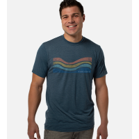 Bamboo Comfort Crew Tee - Thick Waves - Bermuda Blue - L