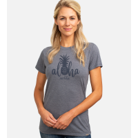 Bamboo Crew Tee - Aloha Pineapple - Navy Heather - S