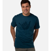 Bamboo Comfort Crew Tee - Shaka - Bermuda Blue - S