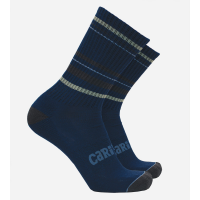 Men's Bamboo Striped Crew Socks - Navy - S/M