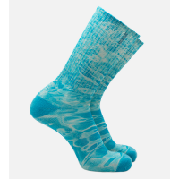 Men's Bamboo Printed Crew Socks - Pool Reflection Blue - L/XL