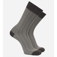 Men's Bamboo Trouser Socks - Herringbone Gray - S/M