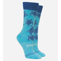 Women's Bamboo Trouser Socks - Turtle Aqua - S/M