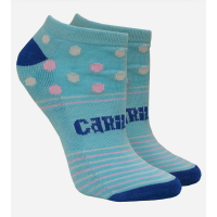 Women's Bamboo Striped Ankle Socks - Dot Light Blue - L/XL