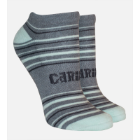 Women's Bamboo Striped Ankle Socks - Heather Gray - S/M