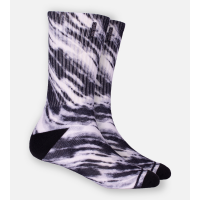 Bamboo Printed Crew Socks - Black Tie Dye - S