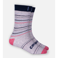 Bamboo Trouser Socks - Heather Gray Stripe - S