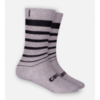 Bamboo Trouser Socks - Light Heather Gray Block Stripe - S