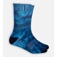 Bamboo Printed Crew Socks - Midnight Foliage - S