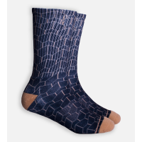 Bamboo Printed Crew Socks - Gold Geometric - S