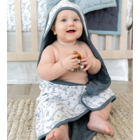 Bamboo Terry Hooded Towel - Dino Dreamy White