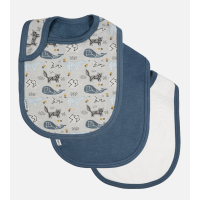 Bamboo Bib Set - Whale Hush Gray