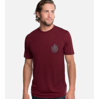 Bamboo Comfort Crew Tee - Surfboard & Florals - Rockwood Red - S