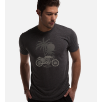 Bamboo Comfort Crew Tee - Tropical Ride - Charcoal - S