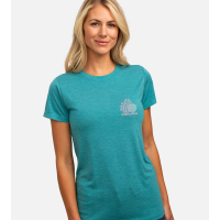 Women's Bamboo Crew Tee - Coral Gardens - Tropical Teal Heather - XS