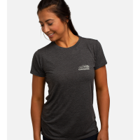 Women's Bamboo Crew Tee - Sunrise Waves - Charcoal Heather - XS