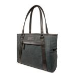 Urban Laptop Tote - Charcoal / Brown