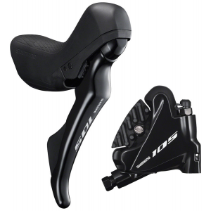 Shimano 105 ST-R7020 Right Standard Reach 11-Speed Hydraulic Brake/Shift Lever BR-R7070 Rear Flat Mount Caliper