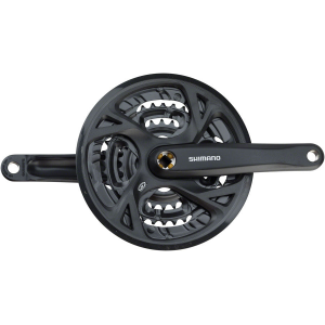 Shimano Altus FC-M371 Crankset - 170mm 9-Speed 48/36/26t Riveted Square Taper JIS Spindle Interface BLK