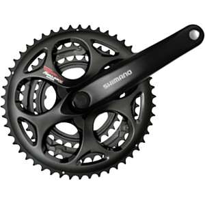 Shimano Tourney FC-A073 Crankset - 170mm 7/8-Speed 50/39/30t Riveted Square Taper JIS Spindle Interface BLK