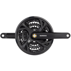 Shimano Acera FC-M371-L Crankset - 175mm 9-Speed 48/36/26t Riveted Square Taper JIS Spindle Interface BLK