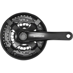 Shimano Tourney FC-TY501 Crankset - 175mm 6/7/8-Speed 42/34/24t Riveted Square Taper JIS Spindle Interface BLK