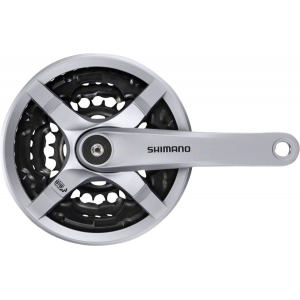 Shimano Tourney FC-TY501 Crankset - 170mm 6/7/8-Speed 42/34/24t Riveted Square Taper JIS Spindle Interface Silver