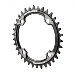 RaceFace 1x 104 BCD Hyperglide+ Chainring - 32t 104 BCD 4-Bolt Requires Shimano 12-speed Hyperglide+ Chain 7075 Aluminum BLK